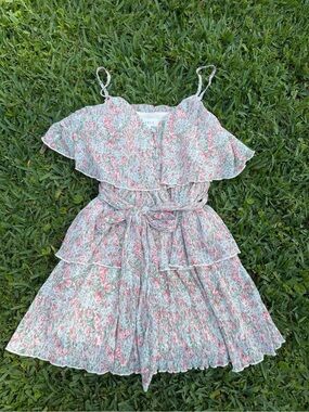 Mable Floral Tiered Ruffle Mini Dress NWT Size Small Cottagecore Boho